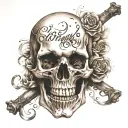 death before dishoner in calligraphy style tattoo design idea