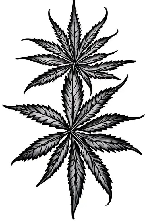 neo tribal weed leaf tattoo design idea