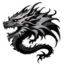 dragon fire flames tattoo design idea