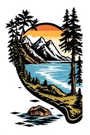 destin florida and alpine colorado mountains tattoo design idea