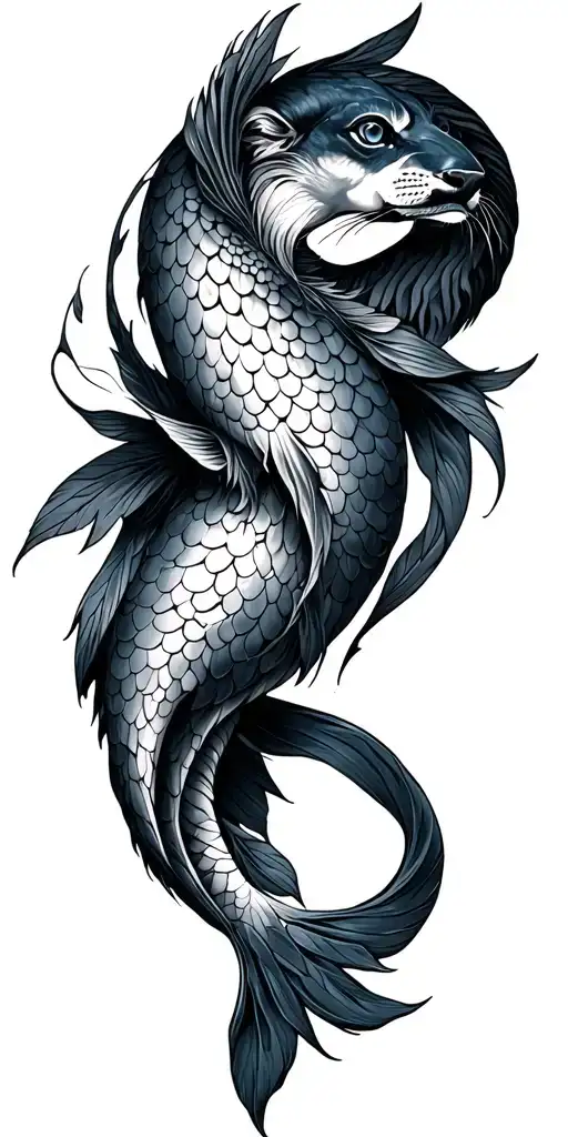 mytical pisces, cancer, leo, sagitarius, Gemini  combine tattoo design idea
