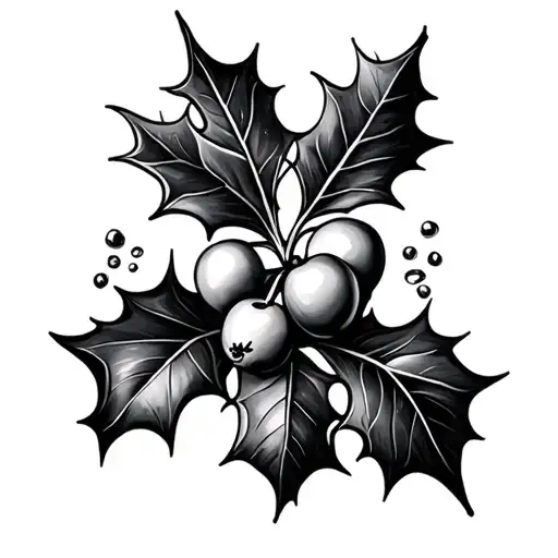 Holly Berry tattoo design idea