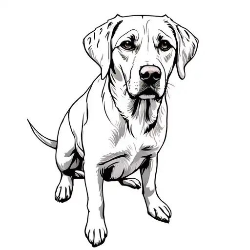 a labrador retriever tattoo design idea
