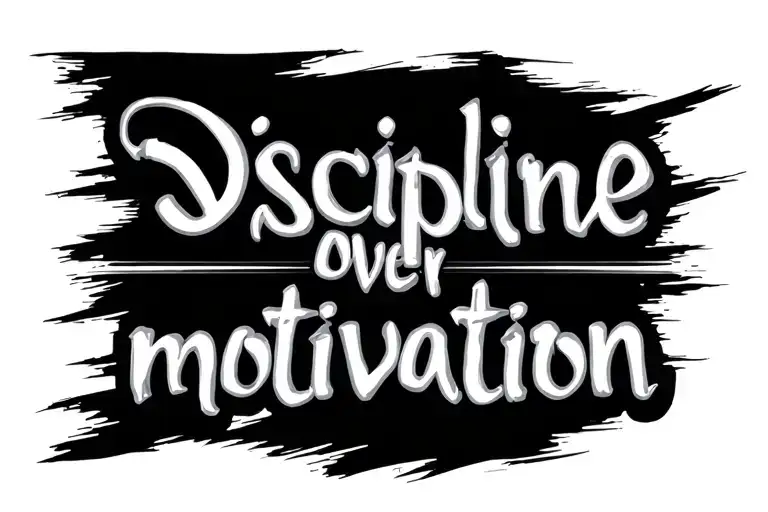 discipline over motivation text tattoo design idea