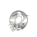 Coverup egret tattoo design idea