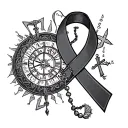 "aztec calendar and time clock" "Cancer ribbon" cross and rosary wrapped tattoo design idea