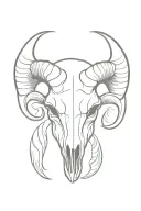 simple Ram Skull tattoo design idea