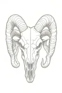 simple Ram Skull tattoo design idea