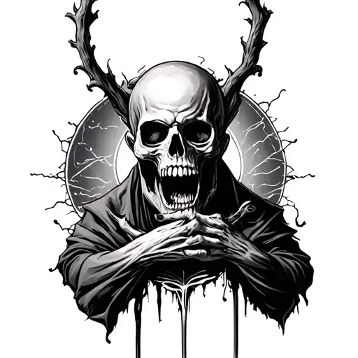 loneliness death anger tattoo design idea