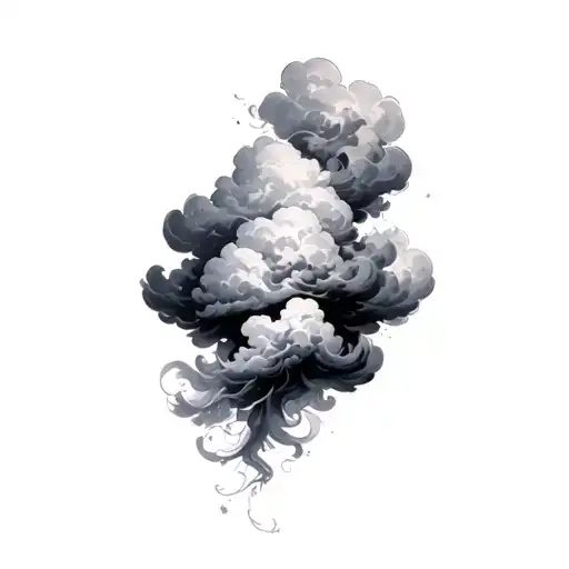 Coverup Clouds and Smoke tattoo design idea