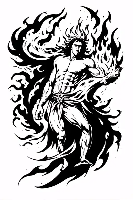 prometheus giving fire tattoo design idea