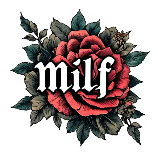 "Milf" Collarbone goth emo feminine tattoo design idea