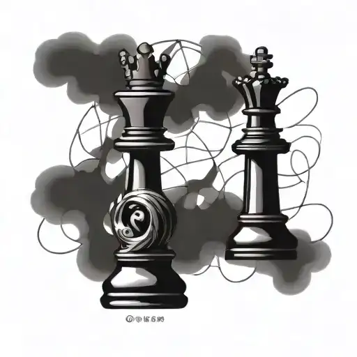 queen chess piece tattoo design idea