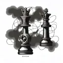 queen chess piece tattoo design idea
