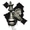 queen chess piece tattoo design idea