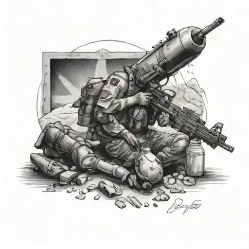 afghanistan, bagram, work, bosnia, lukavac, military, government, ptsd, incomint, attack, missles, bed, laying floor tattoo design idea