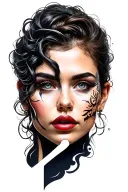 Double Face tattoo design idea