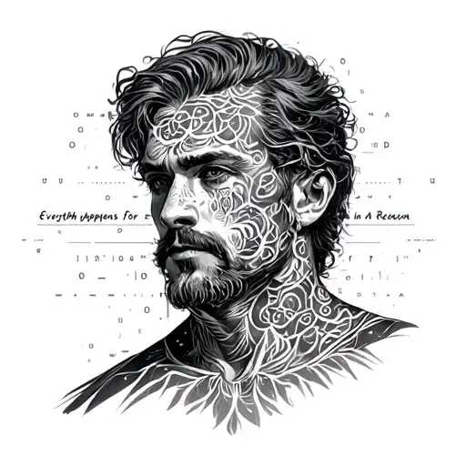 everything happens for a reason in morse code on mans left pec tattoo design idea