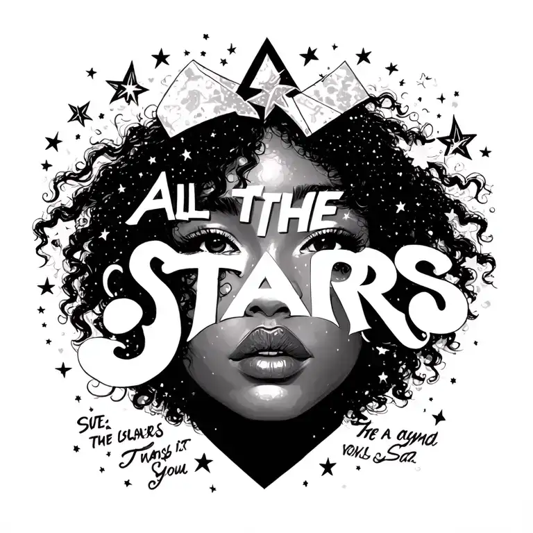 all the stars by sza song lyrics tattoo design idea