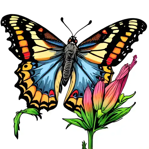 monarchs and milkweed  tattoo design idea