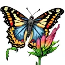 monarchs and milkweed  tattoo design idea