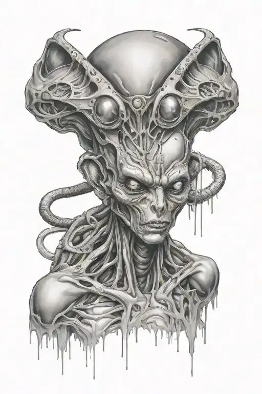 area51 alien experiment nightmare black grey tattoo tattoo design idea