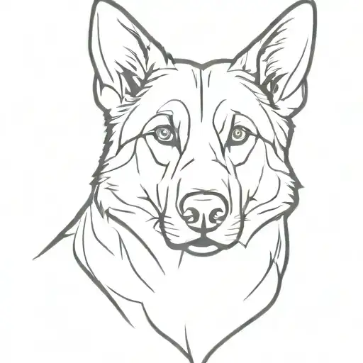 german shepherd silhouette formed tattoo design idea