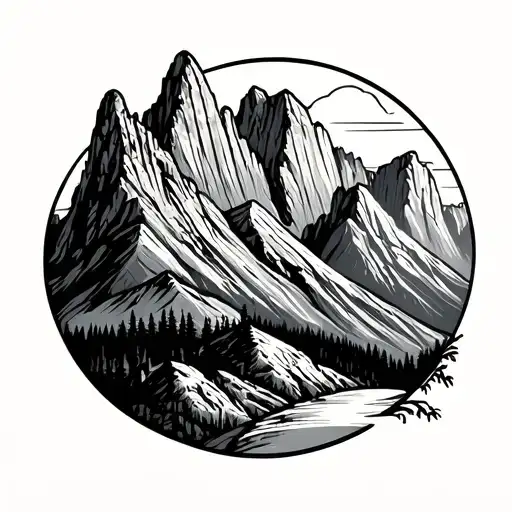 Boulder Flatirons tattoo design idea