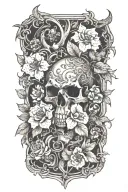 no boarder add skull tattoo design idea