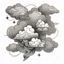Clouds minimalist with concept of letting go gentle tattoo design idea