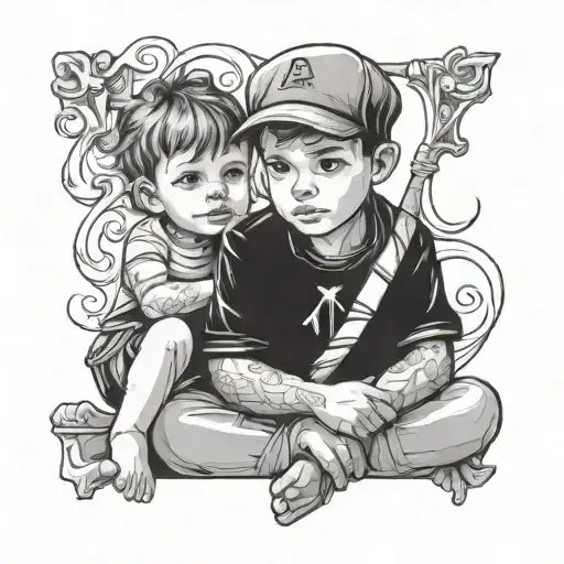 nephew, child tattoo design idea