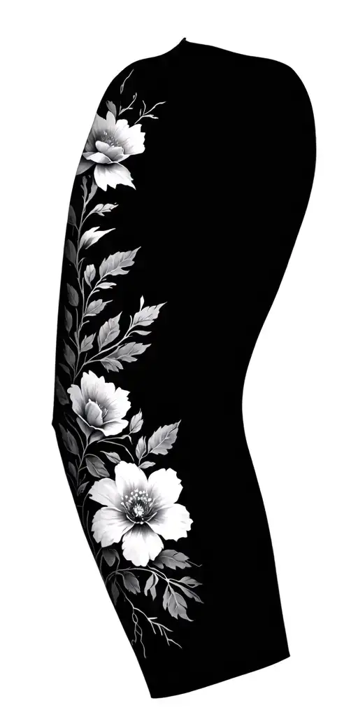 floral sleeve tattoo design idea