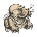 walrus smoking tattoo design idea