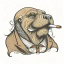 walrus smoking tattoo design idea