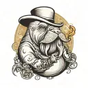 walrus smoking tattoo design idea