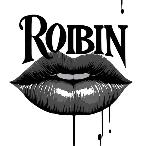 "Robin" "Robin" lips kissing tattoo design idea