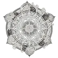dharma wheel intertwined tattoo design idea