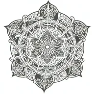 dharma wheel intertwined tattoo design idea