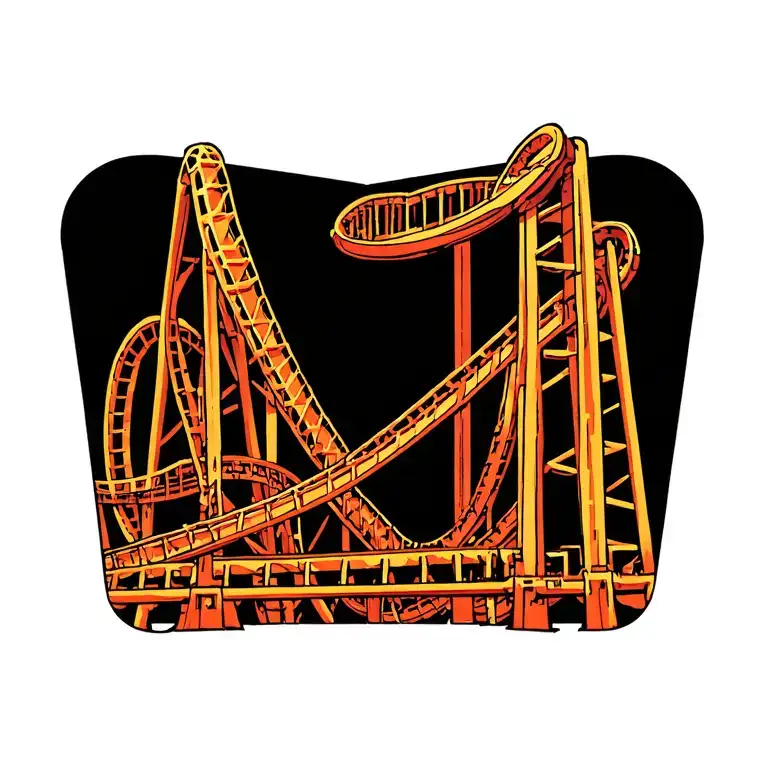Roller coaster loop tattoo design idea