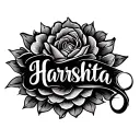 Harshita name tattoo design idea