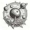 let's go see the universe  tattoo design idea