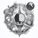 let's go see the universe  tattoo design idea