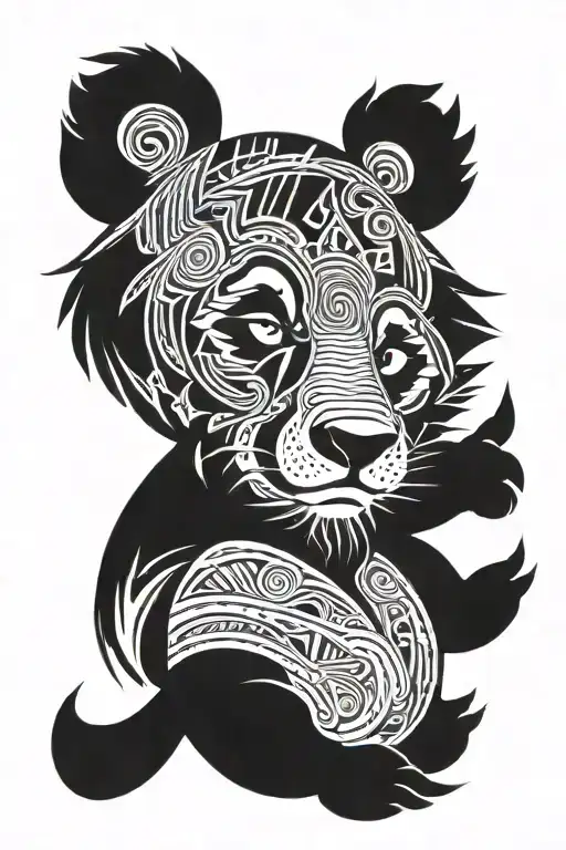 panda bear tattoo design idea