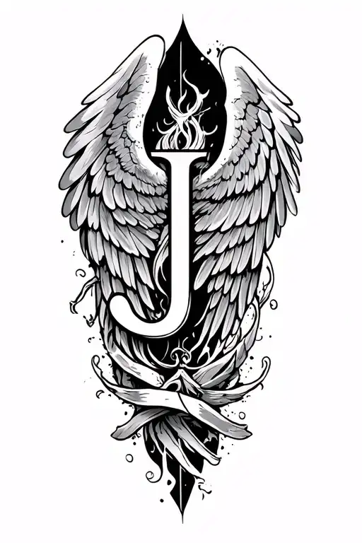 my brother died at birth and is the reason I'm here today. I want the letter J and wings forsure tattoo design idea