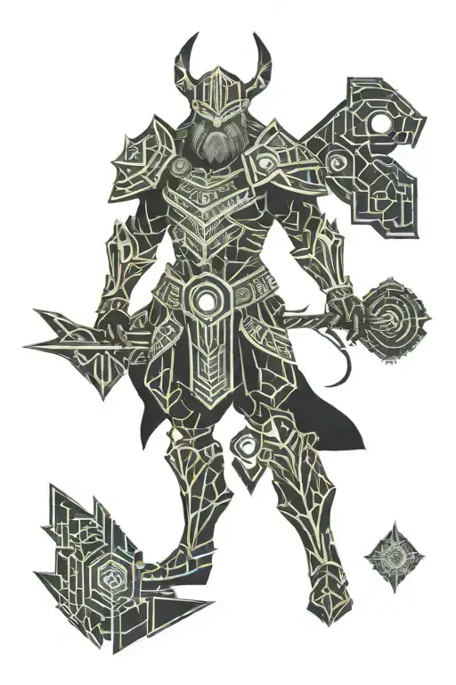 dwarven warrior tattoo design idea