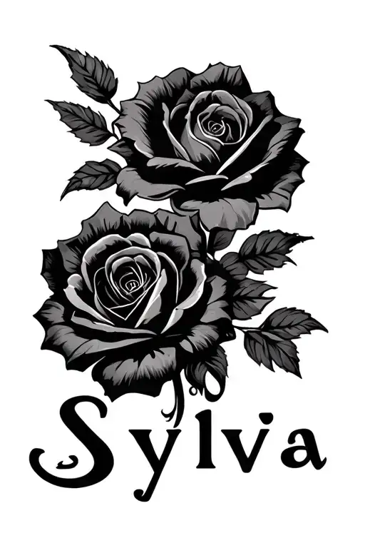 The name sylvia shaded and in a nice font  tattoo design idea