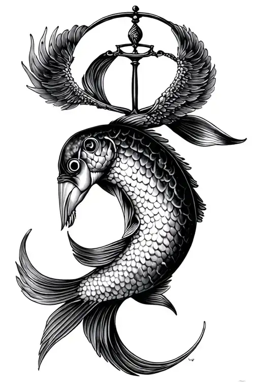 1981 J&J Pisces libra zodiac sign tattoo design idea