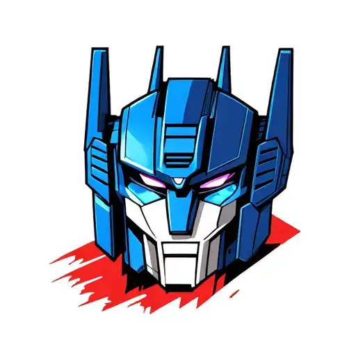 transformer face optimus prime tattoo design idea