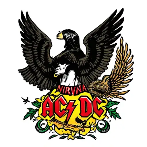 nirvana acdc the Doors cover featuring tattoo design idea