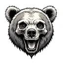 bear head with skull tattoo design idea